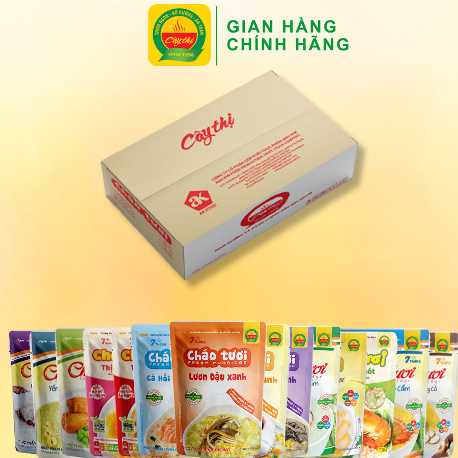 Thùng 28 Gói 14 Vị Cháo Tươi Thương hiệu Cây Thị