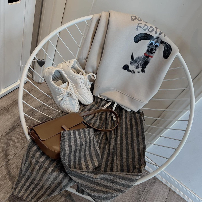 SET BỘ NỈ CHỮ DOG FOOTPRI IN CHÓ XÁM