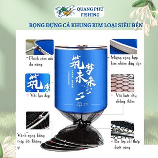  Rọng  túi  đựng cá câu đài gấp gọn mang về túi lưới đựng cá khung kim loại chắc chắn siêu bền  giỏ đựng cá  