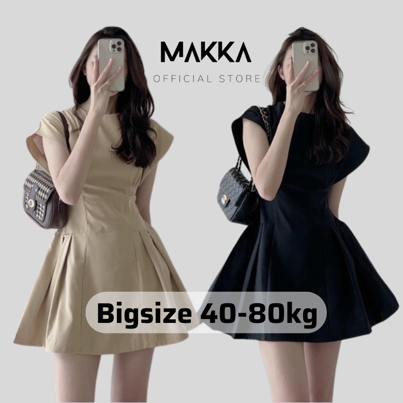 Đầm dự tiệc MAKKA váy đầm big size xếp li dáng xòe ôm eo đầm cánh rơi váy dạ hội chiết eo phong cách Hàn Quốc 5923