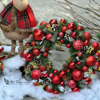 (Giá Tại Xưởng) Vòng Nguyệt Quế Noel Trang Trí Giáng Sinh, Decor Phòng Khách, Shop, Studio của Mê Thảo Flower