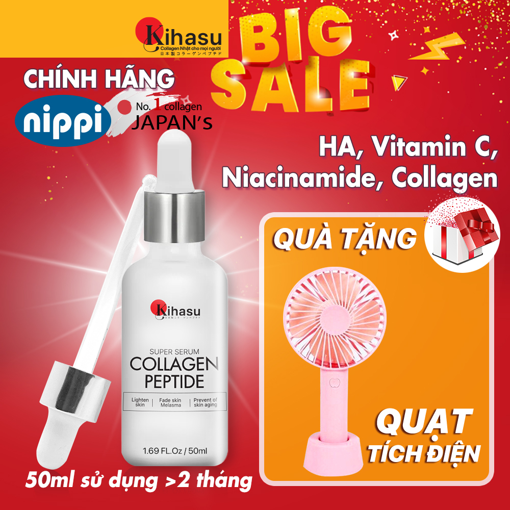 Serum Sáng da với serum collagen tươi KIHASU cao cấp từ Nhật Bản: chuyên sâu về da,ngăn ngừa lão hoá da, tăng đàn hồi da