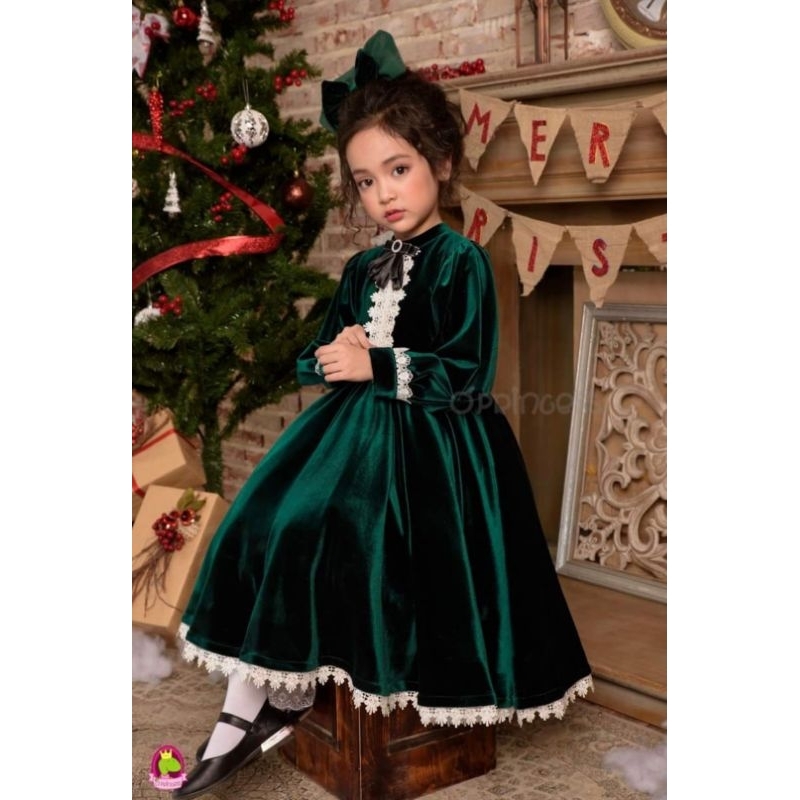 Vải nhung 7 biên xanh noel