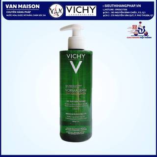 Sữa rửa mặt vichy normaderm dạng gel làm sạch sâu, giảm bã nhờn da dầu nhờn mụn 400ml