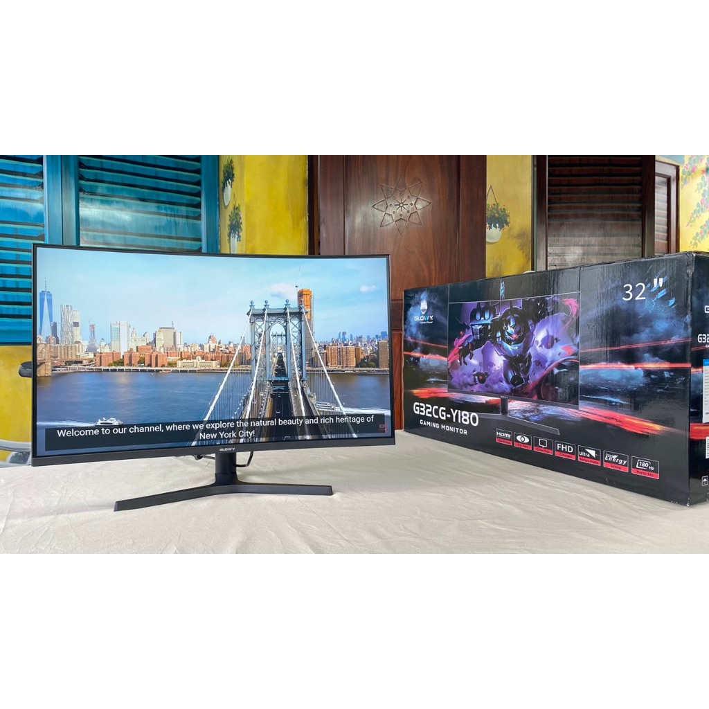 Màn hình 32 inch GLOWY cong FHD - 180hz - Chính hãng - Bảo hành 2 năm !!!