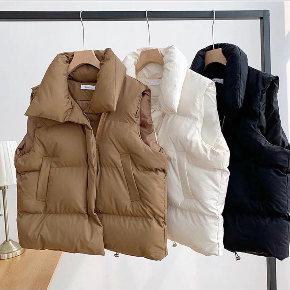 Áo khoác PHAO GILE nữ dáng ngắn, áo khoác phao ấm áp phong cách Hàn Quốc