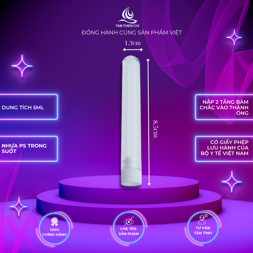 Ống nghiệm nhựa PS 5ml có nắp không nhãn Hồng Thiện Mỹ