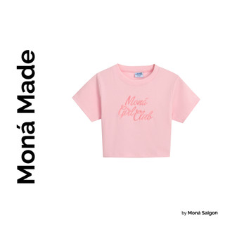 Áo thun croptop form ôm tay ngắn moná - babe