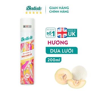 Dầu Gội Khô Hương Dưa Lưới Batiste Dry Shampoo RADIANCE Dazzling Melon 200ml