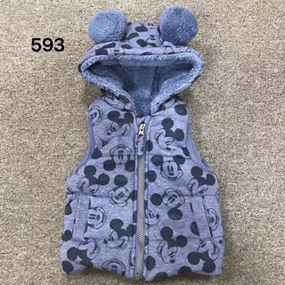 Áo gile bông lót lông Mickey sz 0-24M