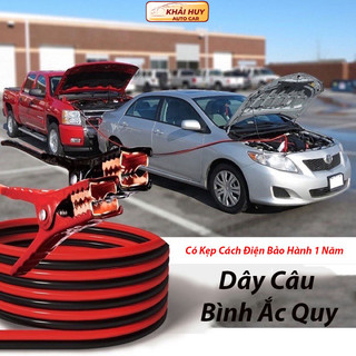 Dây câu bình ắc quy - dây câu bình điện ắc quy dài 4m lõi đồng - có kẹp cách điện bảo hành 1 năm khaihuyauto