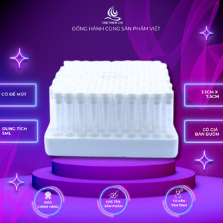 Ống nghiệm nhựa PS trắng trong có nắp không nhãn 5ml (12x75mm) HTM hộp 100 tube