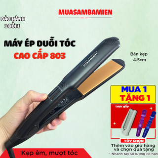 Máy kẹp tóc bản lớn 803 máy duỗi cao cấp Chỉnh nhiệt Bản kẹp bằng Gốm cao cấp Tặng Kèm kẹp vịt chia tóc