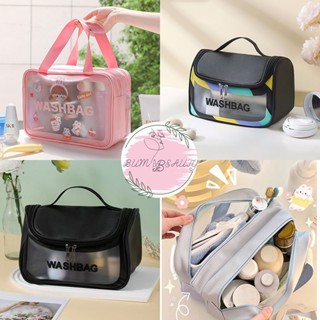  Túi đựng mỹ phẩm du lịch WashBag đựng đồ trong suốt Túi mỹ phẩm mini trong suốt 2 ngăn chống nước 
