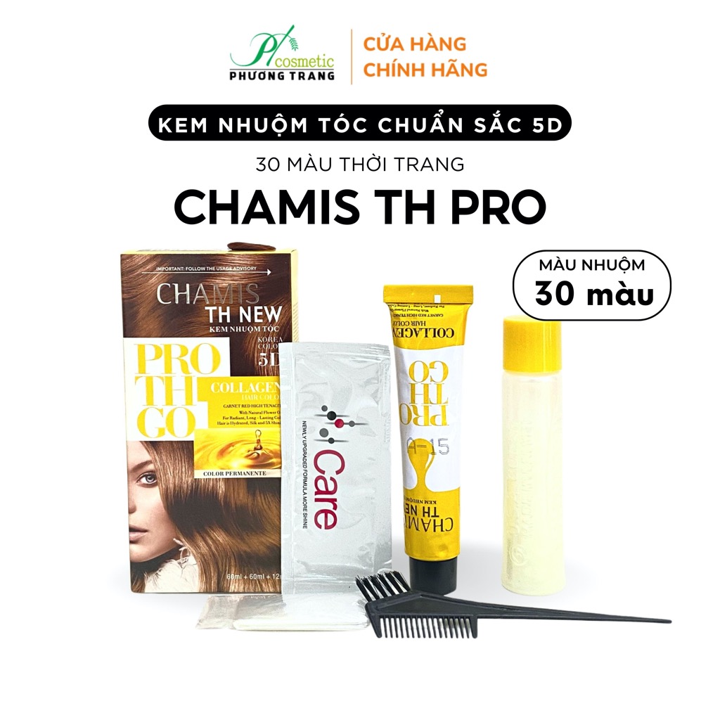 Thuốc Nhuộm Tóc Tại Nhà 30 Màu Thời Trang: Nâu, Đỏ Tía, Vàng,..  lên màu chuẩn, không cần tẩy 5D Thời Trang Chamis THtẩy