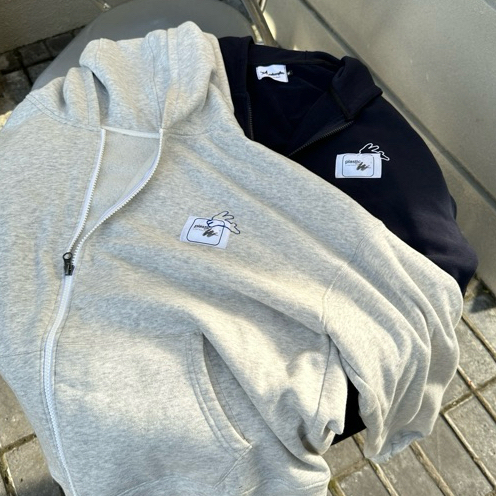 Áo khoác dây kéo hoodiezip unisex vải dày vừa "Rabbit" PLASTIC