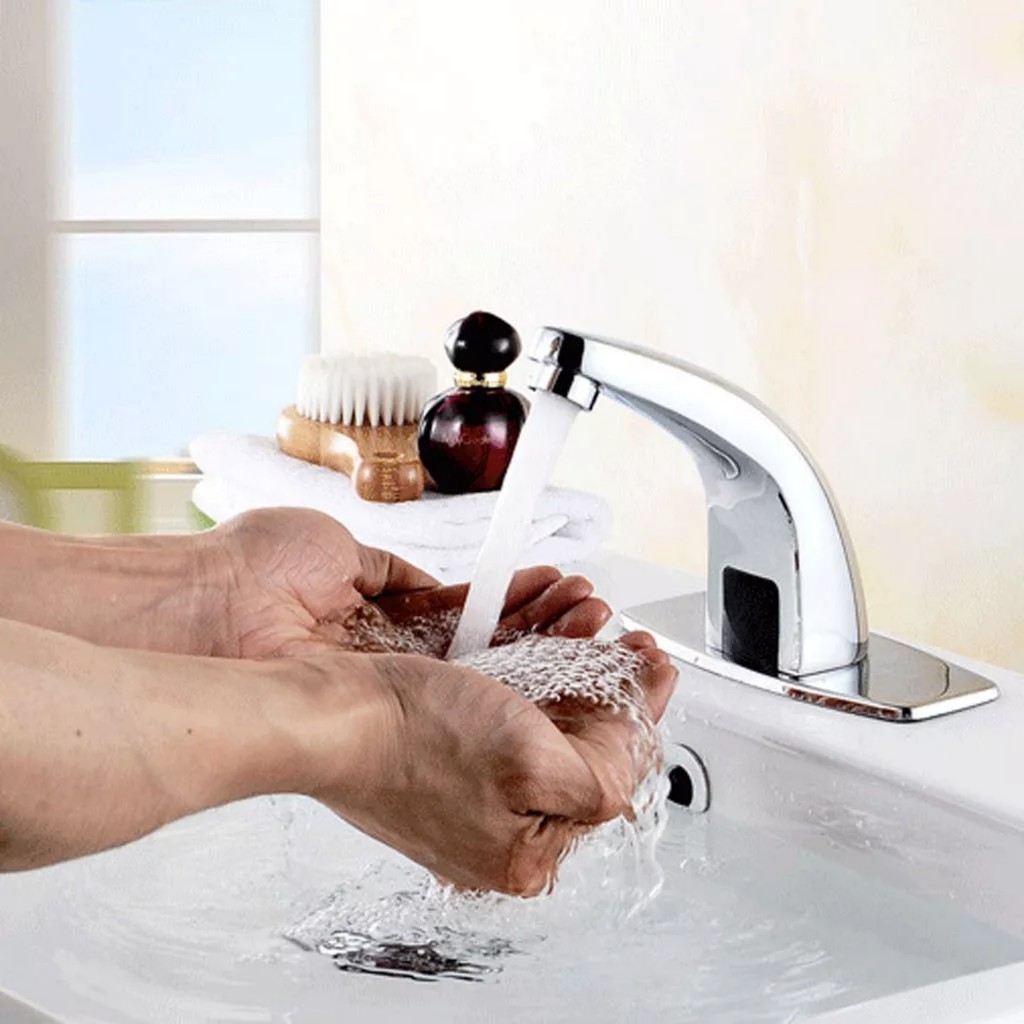 Bộ vòi rửa cảm ứng hồng ngoại - Bộ vòi tự động Lavabo hàng chất lượng.