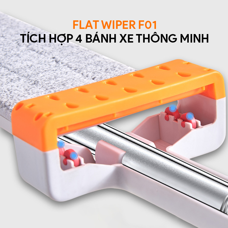 Cây lau nhà tự vắt thông minh, chổi lau nhà tự vắt thiết kế silicon gạt nước đa năng GOSI FLAT WIPER F01