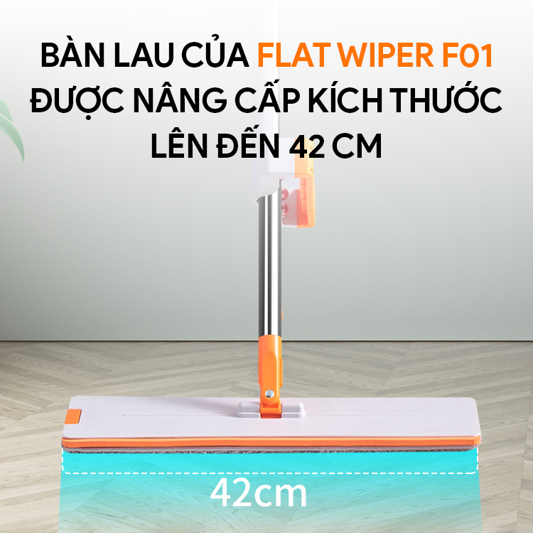 Cây lau nhà tự vắt thông minh, chổi lau nhà tự vắt thiết kế silicon gạt nước đa năng GOSI FLAT WIPER F01