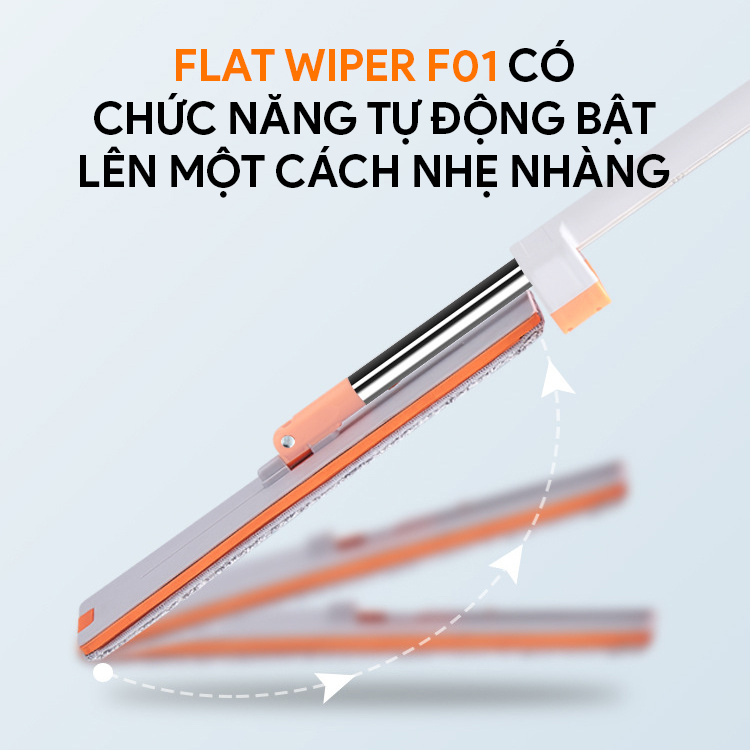 Cây lau nhà tự vắt thông minh, chổi lau nhà tự vắt thiết kế silicon gạt nước đa năng GOSI FLAT WIPER F01