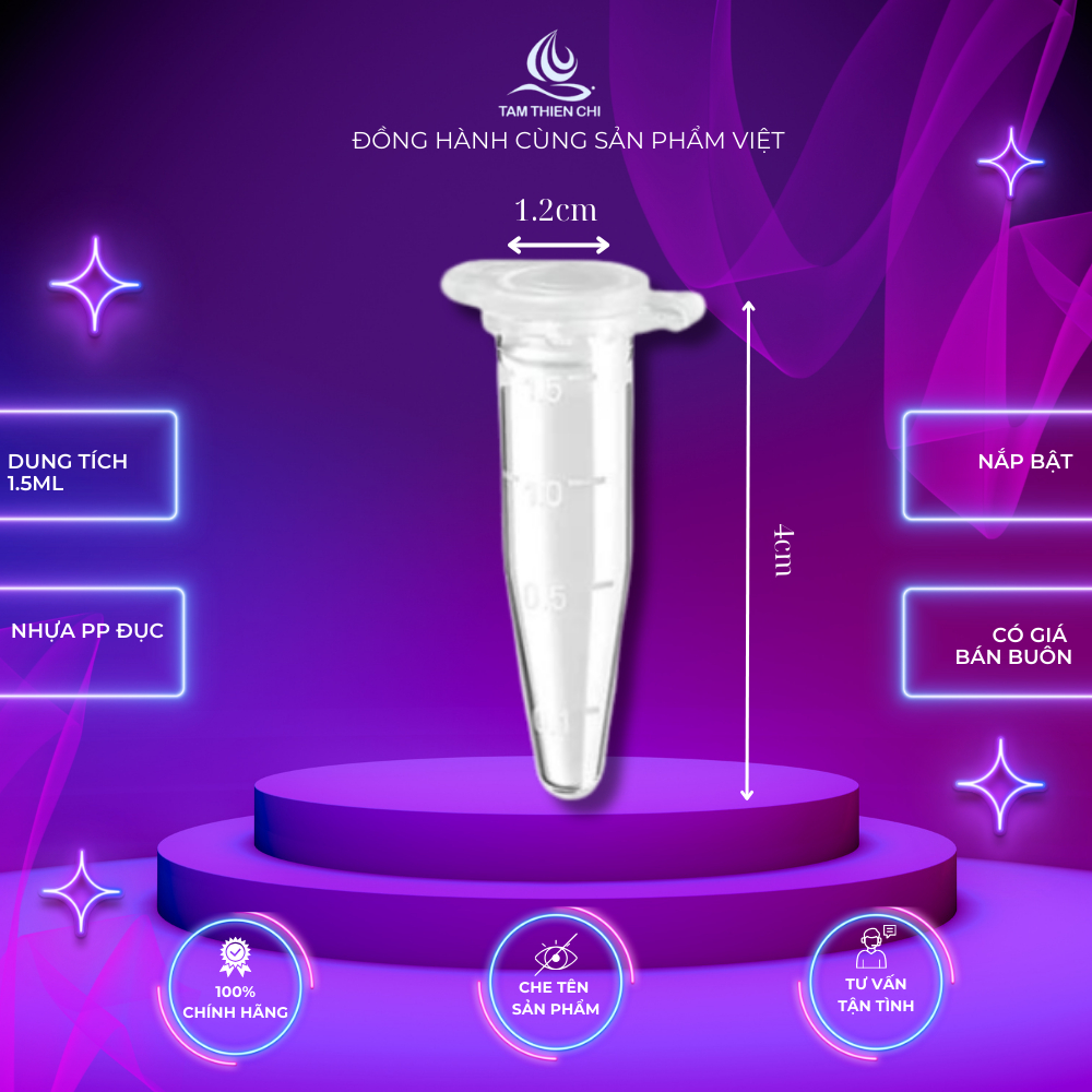 Ống lưu mẫu huyết thanh nắp bật 1,5 ml HTM túi 1000 cái