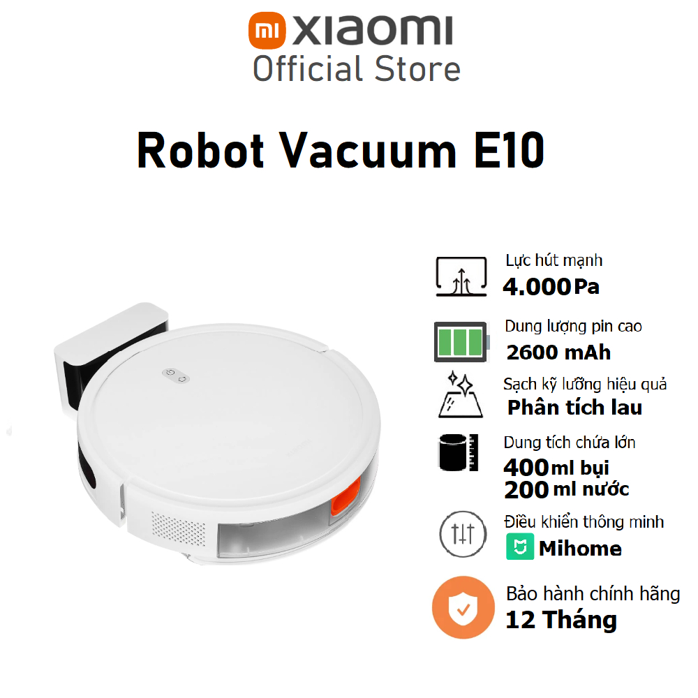 Robot hút bụi lau nhà Xiaomi Robot Vacuum E10 / Vacuum Mop - Bảo hành 12 tháng chính hãng