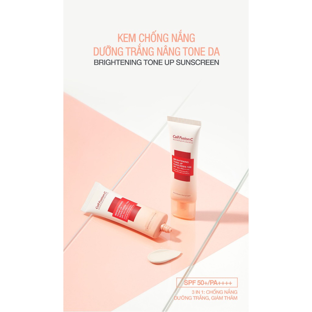 [COMBO 50ml + 35ml] Kem Chống Nắng Nâng Tone Kiềm Dầu Cell Fusion C Brightening Sunscreen 100 SPF50+/ PA++++