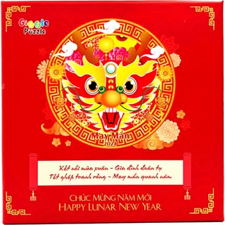 Xếp Hình Rồng 53 Miếng: Chúc mừng năm mới 2024 - Tranh treo trang trí - Năm Rồng - Year of The Dragon