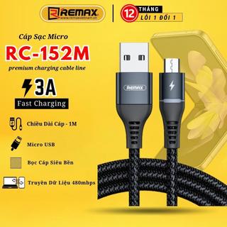 Cáp sạc nhanh 2.4a micro cho android samsung chính hãng remax rc-152m remax việt nam bảo hành 12 tháng lỗi 1 đổi 1