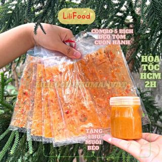 Tặng Muối Béo - Xâu 10 Bịch - Bánh Tráng Dẻo Tôm Cuộn Hành Phi Nguyên Chất- Đặc sản Tây Ninh - LiLiFood