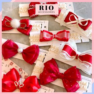  Turban nơ đỏ ren Băng đô màu đỏ cho bé 0-3 tuổi phong cách Hàn Quốc phụ kiện Giáng Sinh Năm Mới TBD 