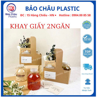 Túi , Hộp Giấy 2 Ngăn Đựng Hoa, Bánh, Trà Sữa, Cà Phê, Quà Tặng...