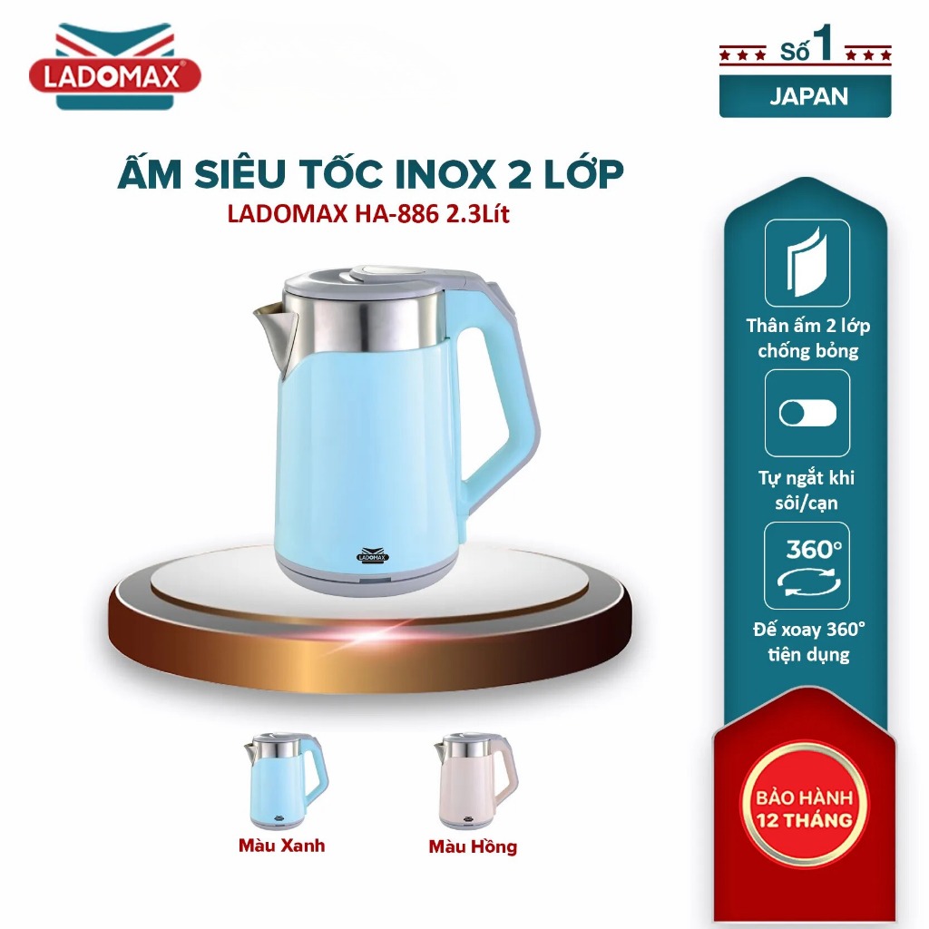 Ấm đun siêu tốc Ladomax HA-886