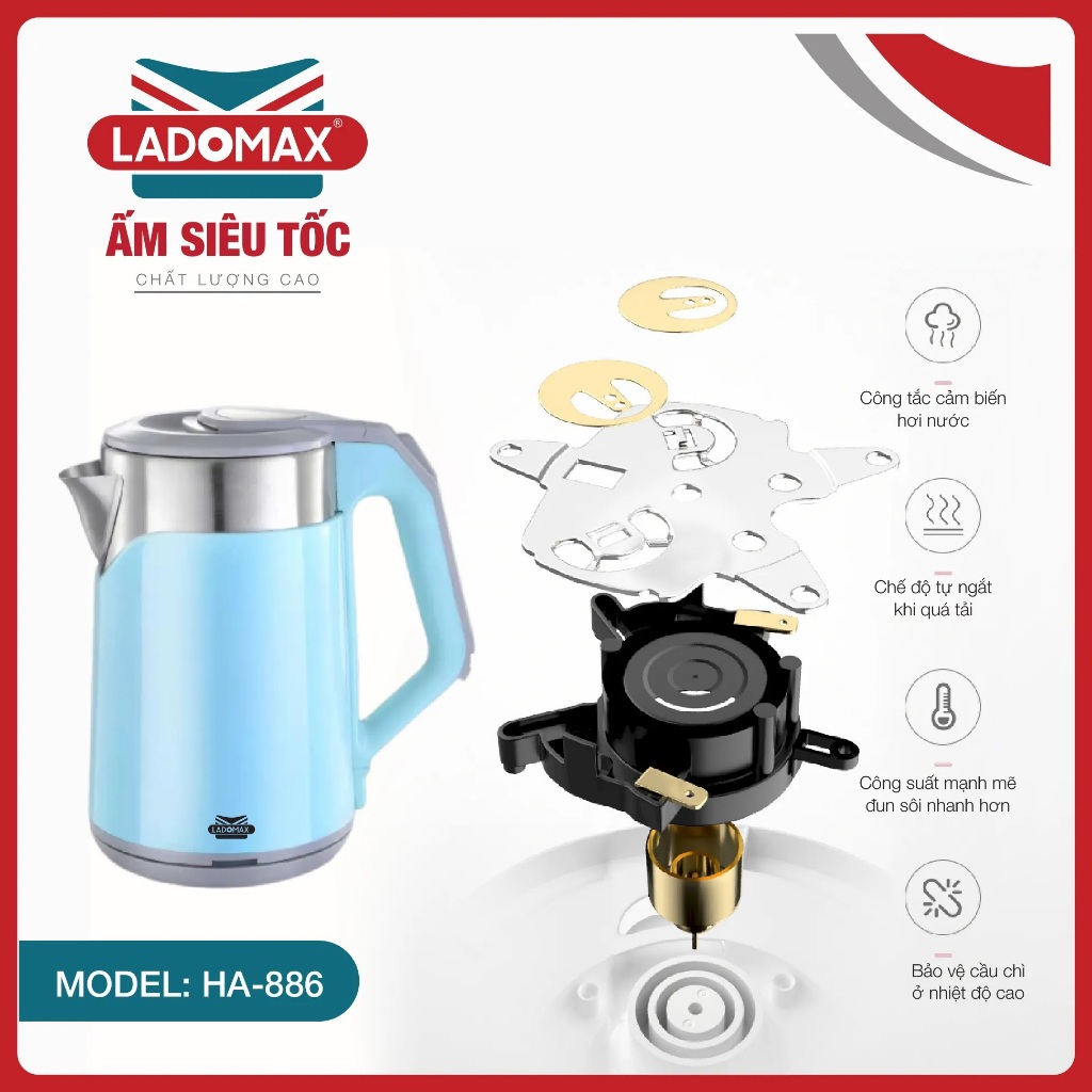 Ấm đun siêu tốc Ladomax HA-886