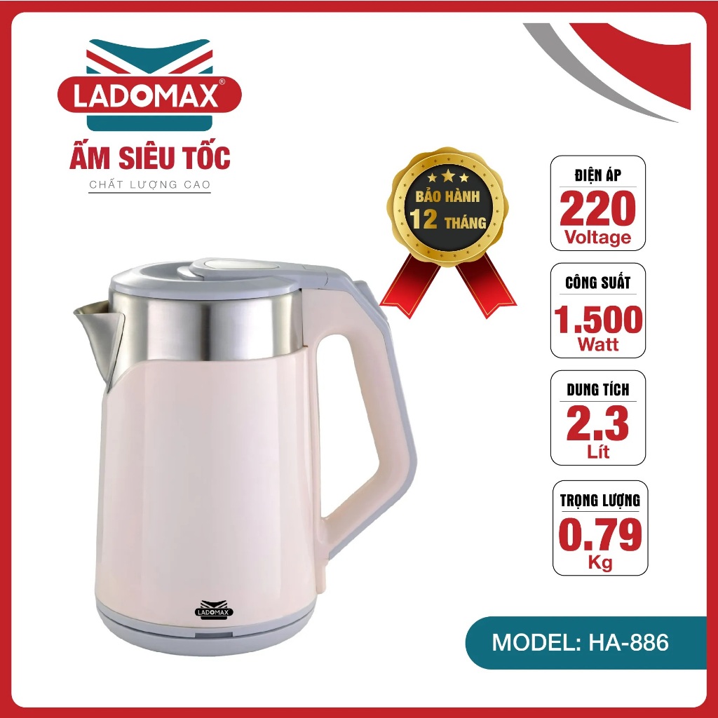 Ấm đun siêu tốc Ladomax HA-886