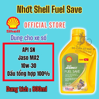 Nhớt Shell Advance Fuel Save 10W30 tiết kiệm nhiên liệu dành cho XE SỐ  800ML ( Chai màu VÀNG ) chính hãng