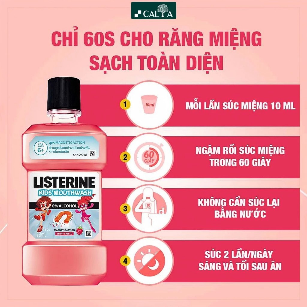 Nước súc miệng diệt khuẩn giữ hơi thở thơm mát Listerine Cool Mint 250ml