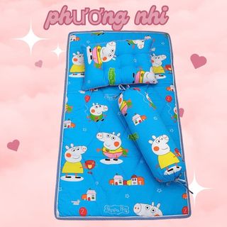 BỘ NỆM GỐI CHO BÉ IU VẢI COTTON TL (chat chọn mẫu bé trai/bé gái)-bộ nệm gối nhà trẻ