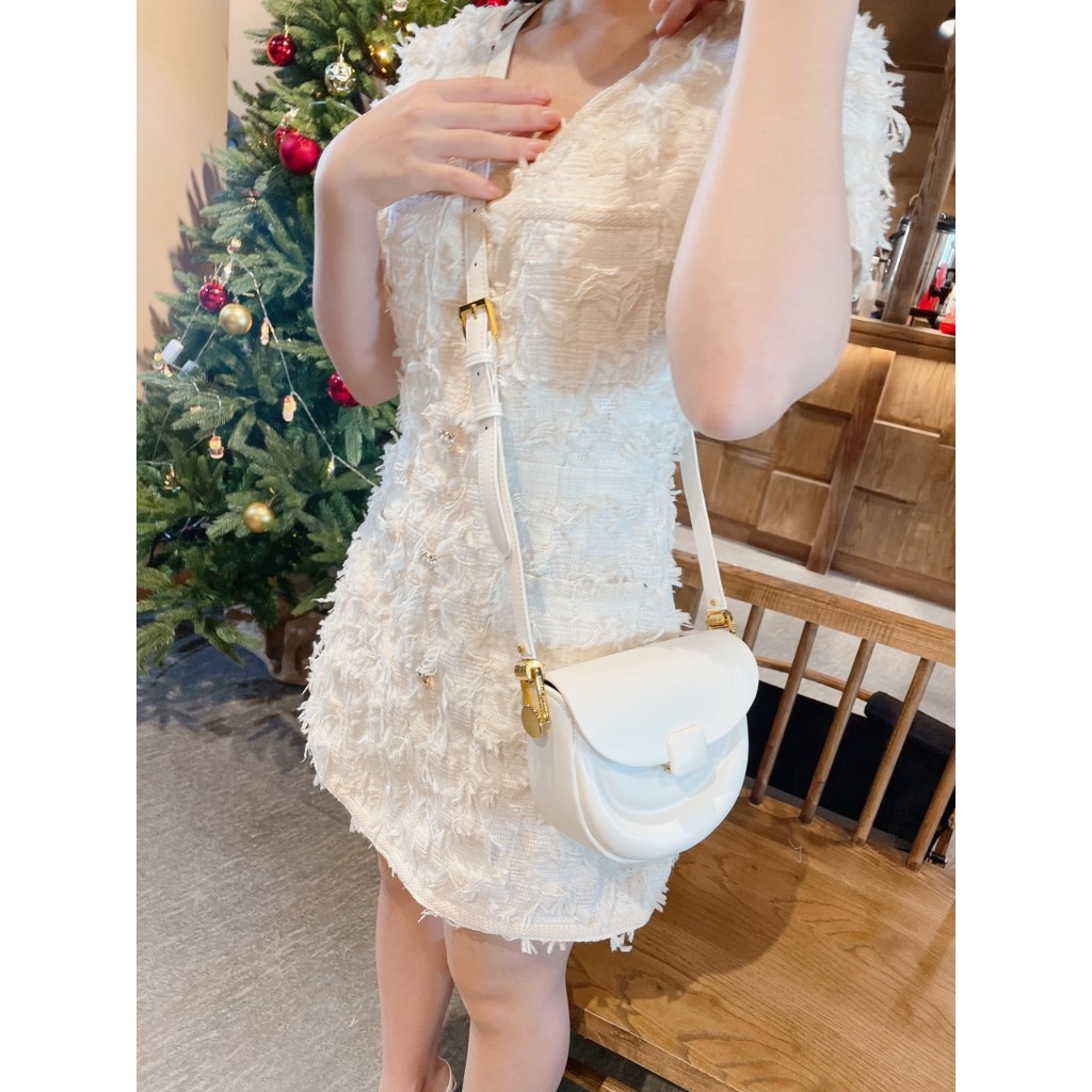 Túi nữ quai đeo cẳng tay + đeo chéo size 17 dáng bầu tròn khóa đẩy CK2-50151315 full màu