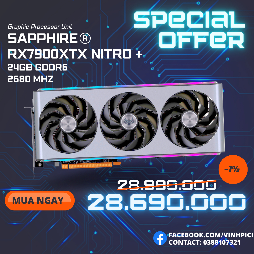 Card màn hình SAPPHIRE RX 7900XTX NITRO + VAPOR-X [NEW]