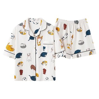 Đồ bộ pijama đùi nữ mặc nhà chất thun mềm hoạt hình dễ thương đồ ngủ nữ Quảng Châu