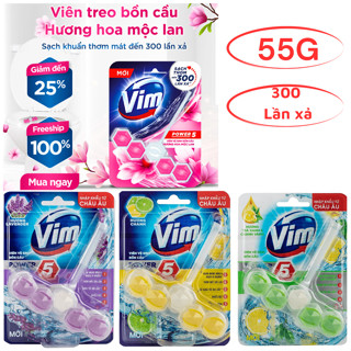 Viên Tẩy Vệ Sinh Bồn Cầu Vim Power 5 Sạch Khuẩn Thơm Mát (55g/viên)
