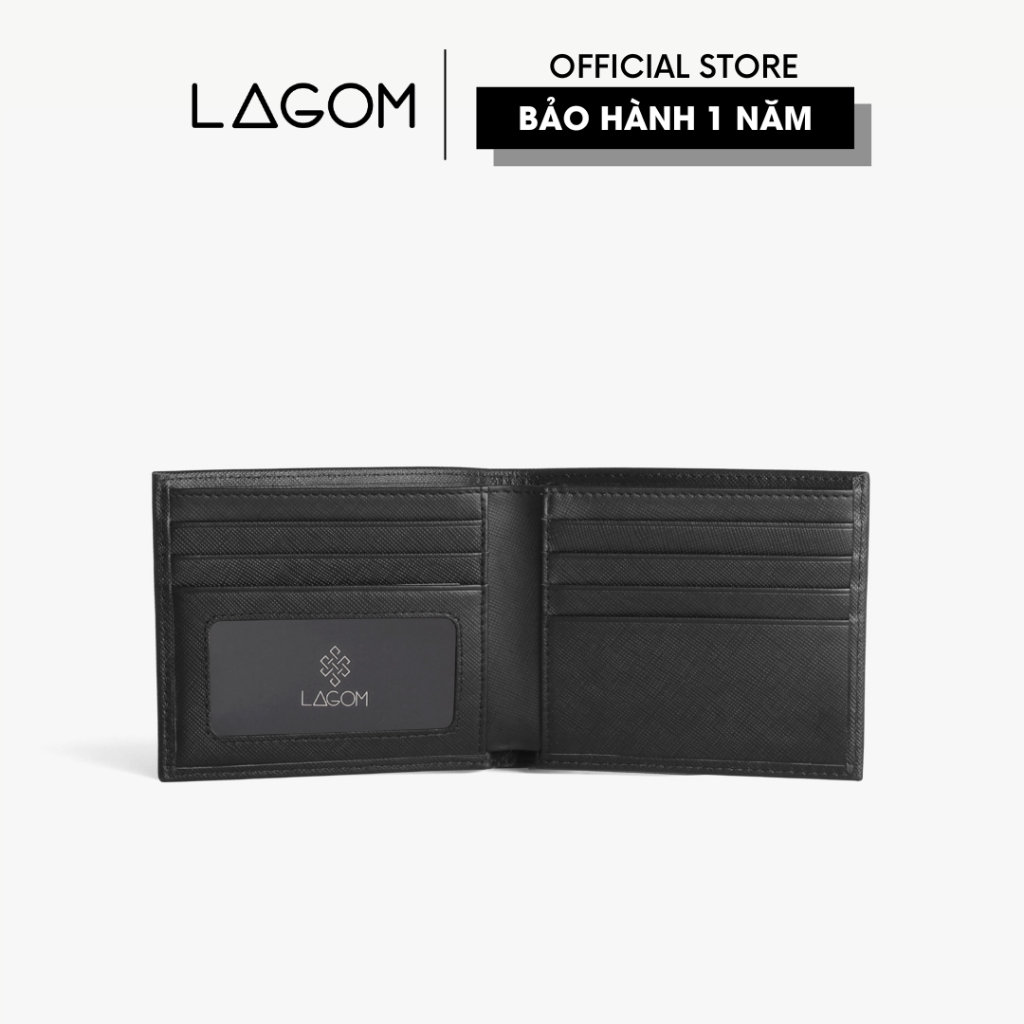 Ví nam Da Thật LAGOM Forest Bifold - dáng ngang có ngăn để ảnh