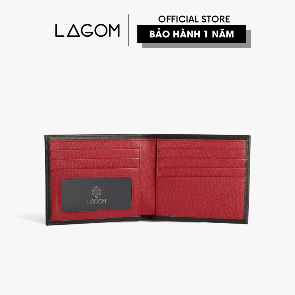 Ví nam Da Thật LAGOM Forest Bifold - dáng ngang có ngăn để ảnh