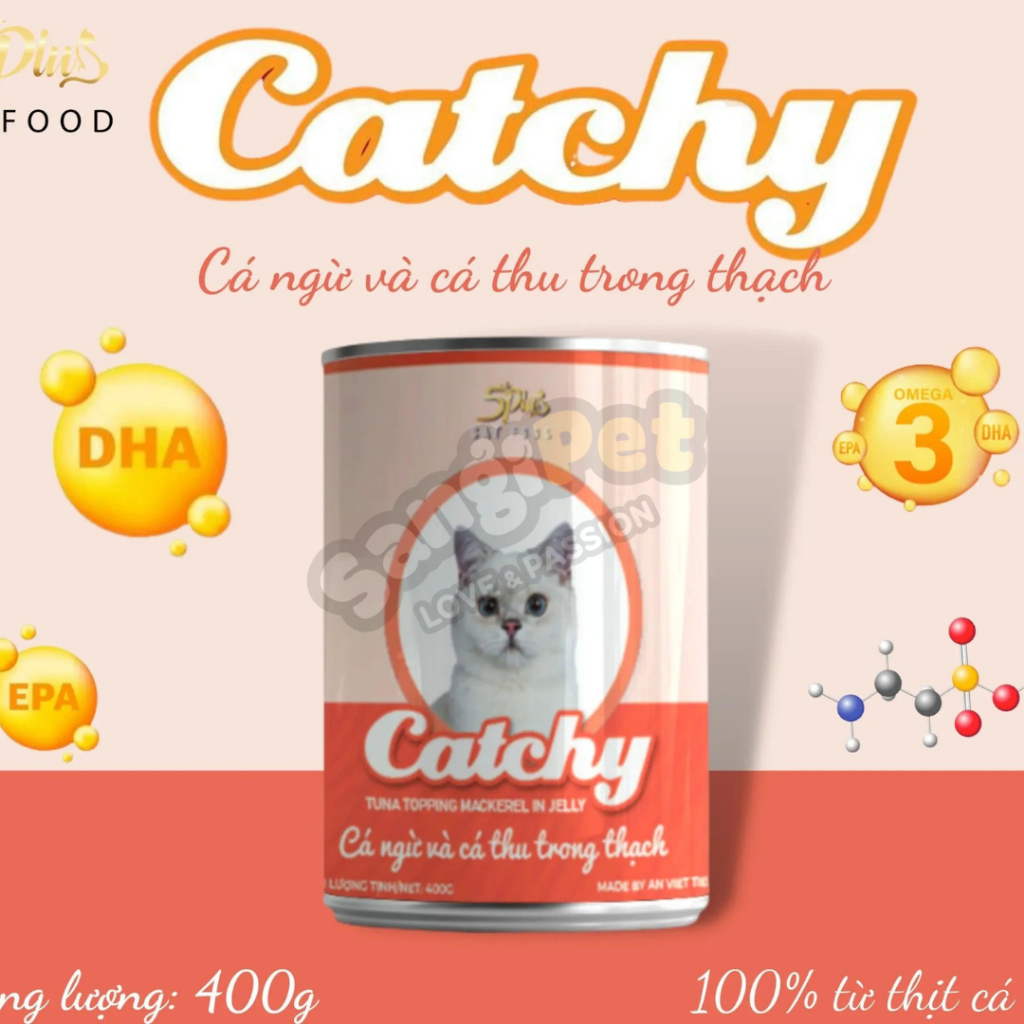Pate Catchy lon 400gr cho mèo con, mèo lớn