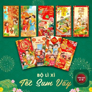 10 cái bao lì xì tết bộ tết sum vầy tết giáp 2024