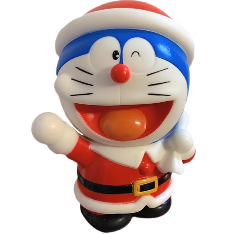 Mô hình Doraemon ông già Noel / Giáng Sinh kèm ống heo mini 15cm