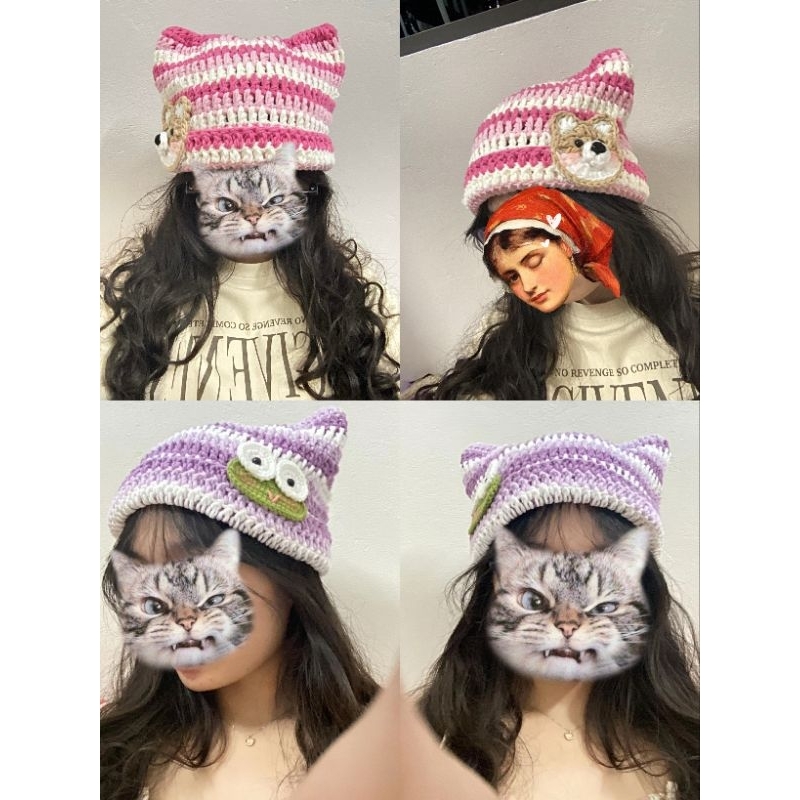 Cat beanie- mũ tai con meo meo trông nghệ nghệ