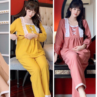 Bộ bầu☘️FREESHIP☘️đồ bộ sau sinh 2 chức năng cho bé ti nhiều màu đẹp🍀 chất vải nhập sịn size 40-70kg