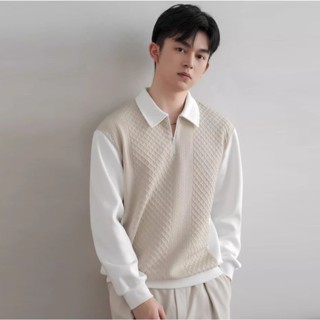 Áo sweater nam dài tay SYMBOL thương hiệu  ALPHA MAN cổ polo kéo khóa phong cách Hàn Quốc mùa thu đông